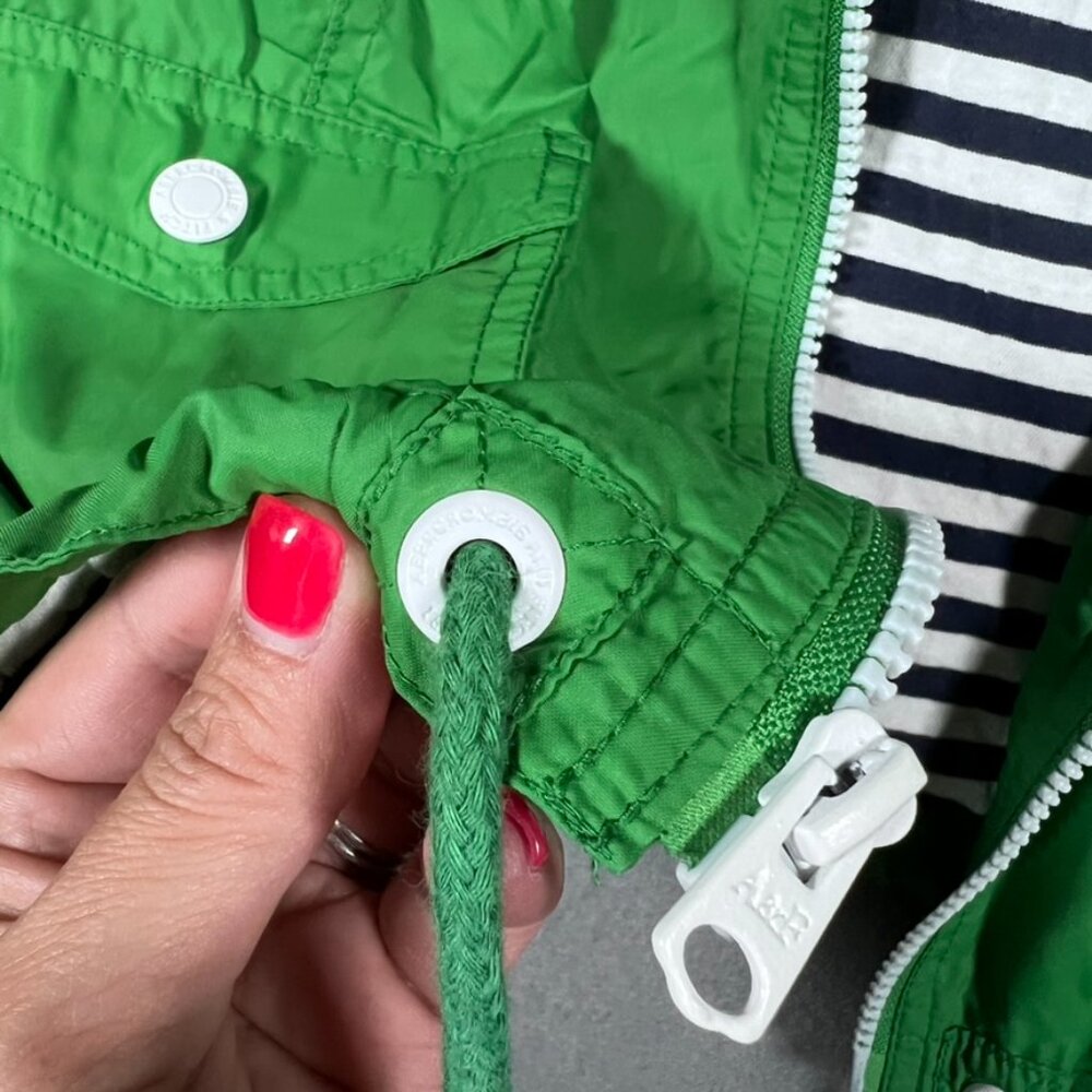 Abercrombie & Fitch Y2K Green Windbreaker sailor stripe preppy nautical - Picture 8 of 12